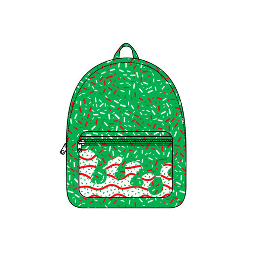 presale BA0347 Baby Kids Drip Christmas Trees Print Zipper School Back Bags D 8.5