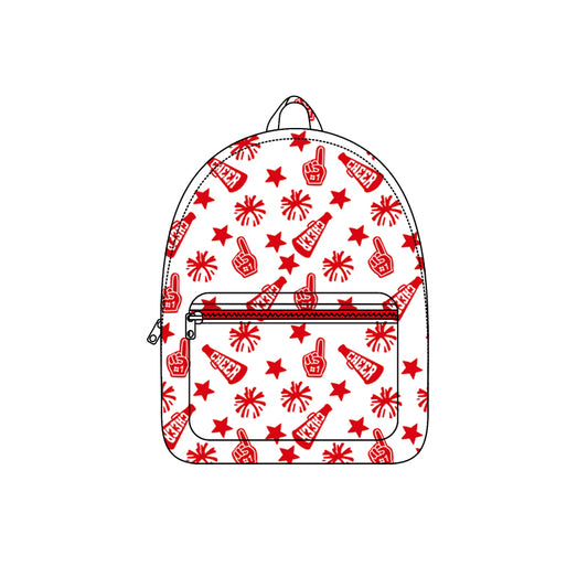 presale BA0348  Baby Kids Team Red Cheer Fireworks Zipper School Back Bags   D 814 28