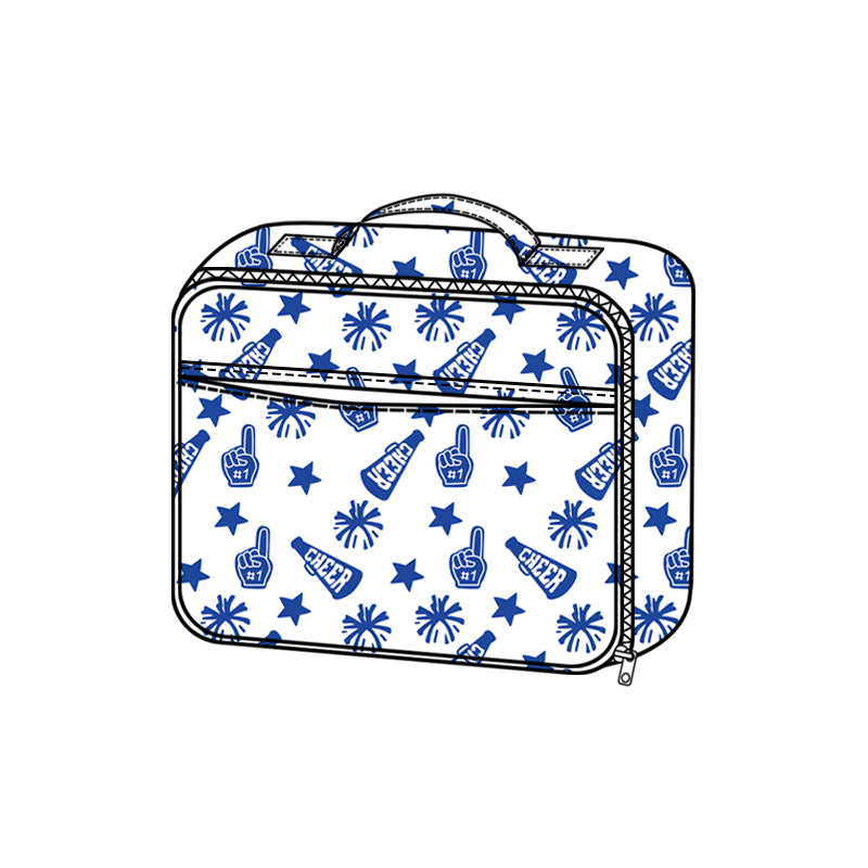presale BA0357 Baby Kids Team Blue Cheer Fireworks Zipper School Lunch Boxes  D 814 37
