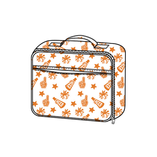 presale BA0360 Baby Kids Team Orange Cheer Fireworks Zipper School Lunch Boxes  D 814 40