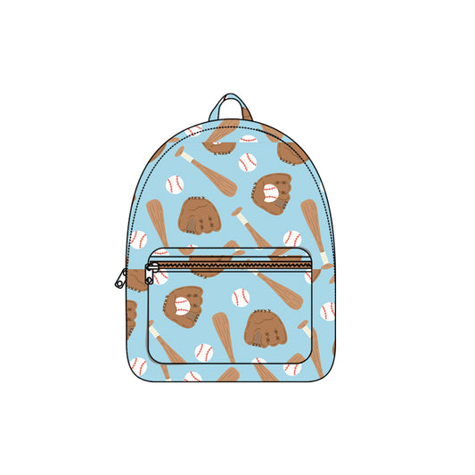 presale BA0377 Baby Kids Blue Baseballs Team Zipper School Back Bags D 910