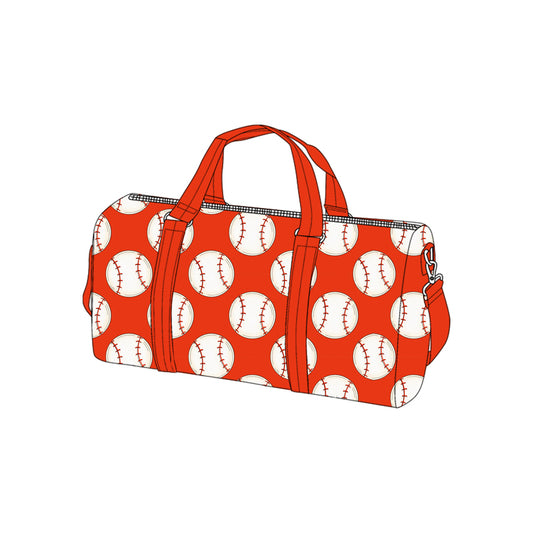 presale BA0378 Adult Orange Baseballs Team Zipper Gym Bags D 910