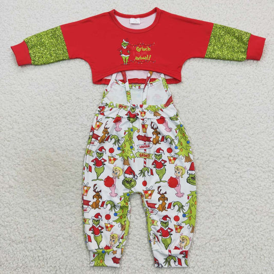 GLP0687 Red green long sleeve white pants suit