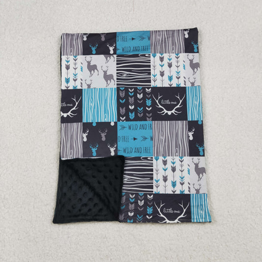 BL0074 Baby Kids Deer Hunting Checked Western Blankets  D 930