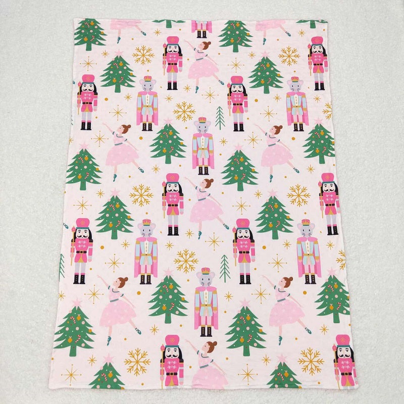 BL0086 Dancing Soldier King Pink and White Baby Blanket