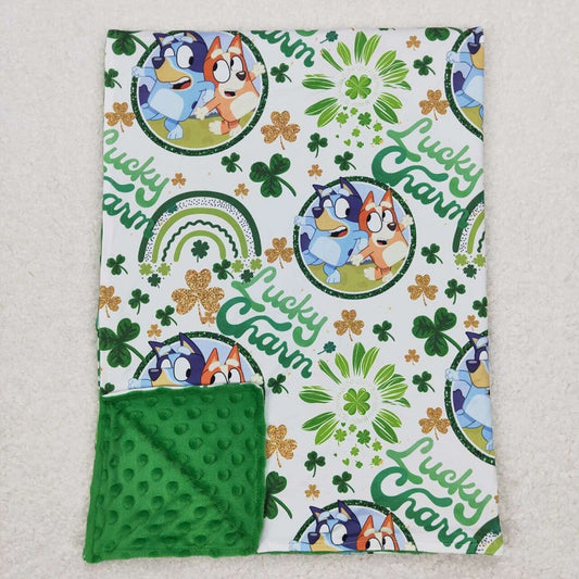BL0105 Cartoon clover green baby blanket