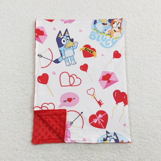 BL0116 Heart Balloon Love Letter Red Baby Blanket