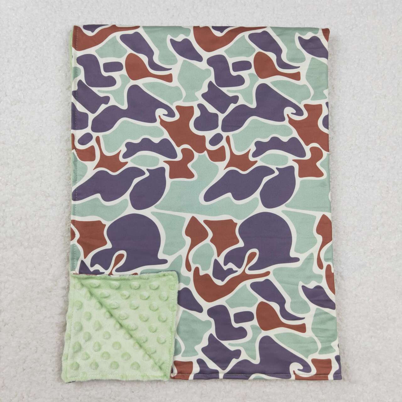 BL0144 baby blanket green camo blanket minky blanket