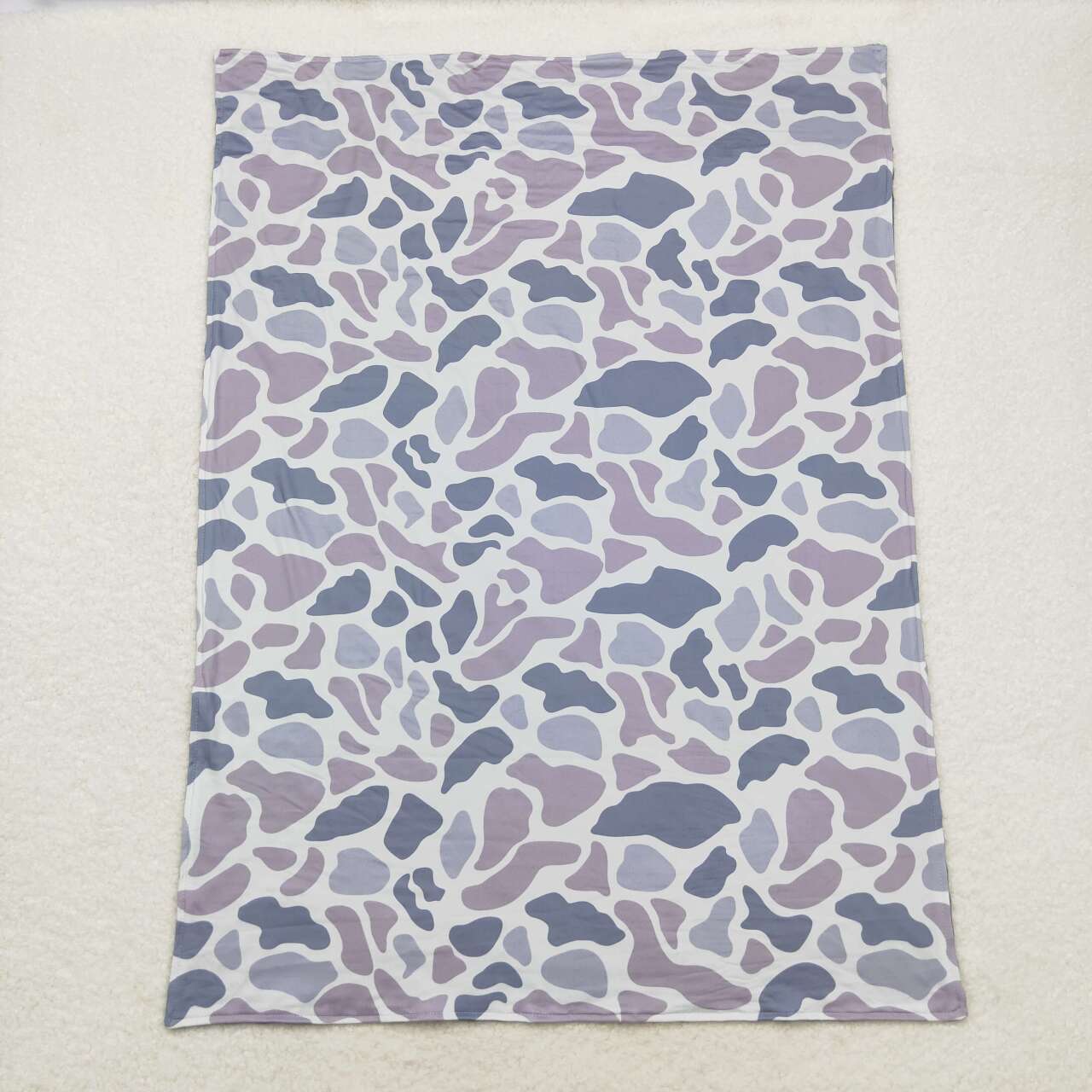 BL0145  Gray blue camouflage baby blanket