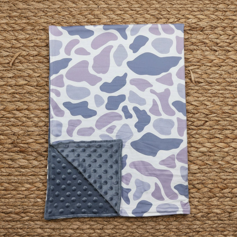 BL0145  Gray camo baby blanket