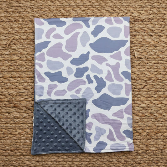 BL0145  Gray camo baby blanket