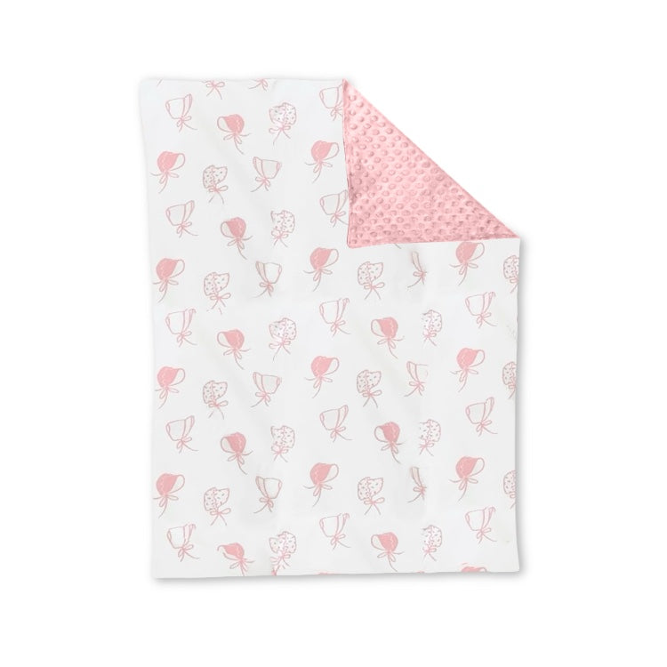 presale BL0148  Pink baby blanket with bow pattern   2024 7.26