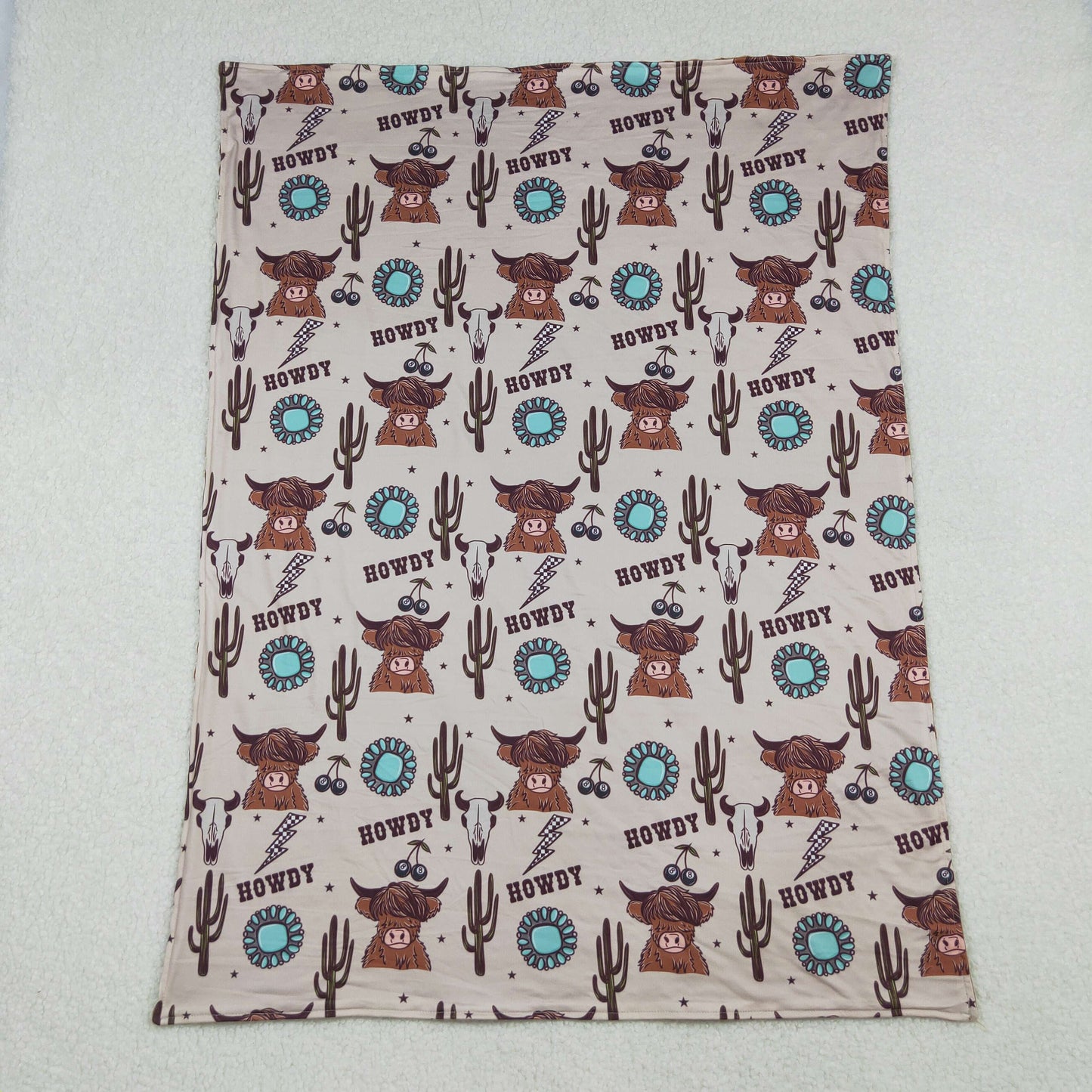 BL0153  Jewel Cactus Alpine Bullhead Brown Baby Blanket D 1021