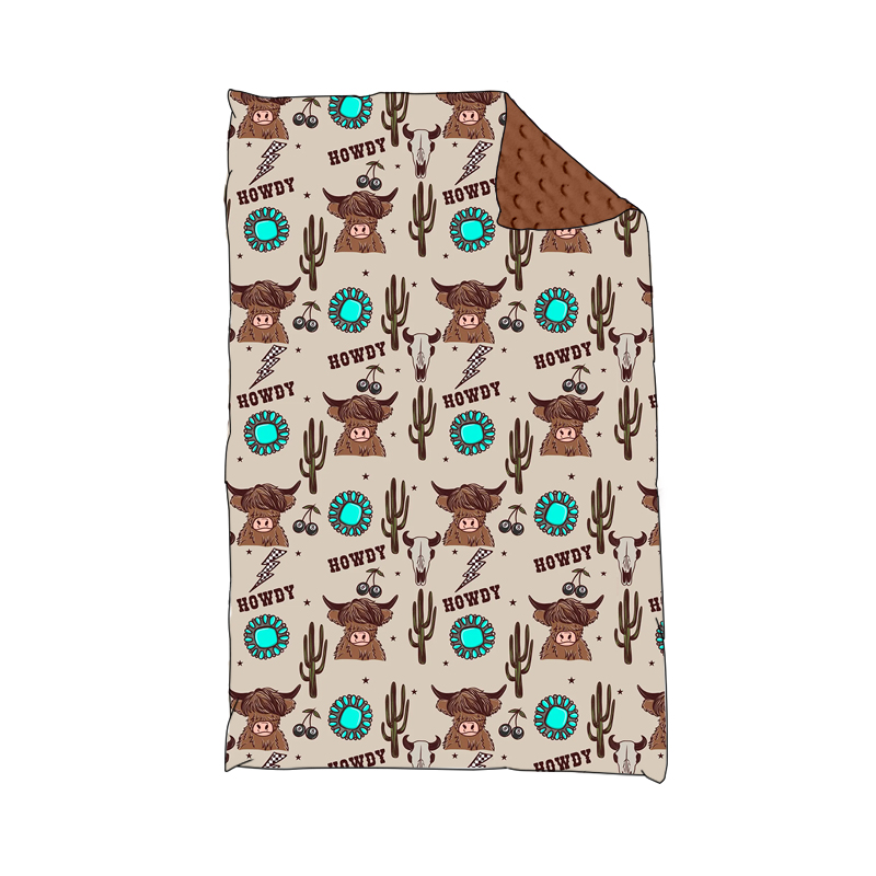 BL0153  Jewel Cactus Alpine Bullhead Brown Baby Blanket D 1021