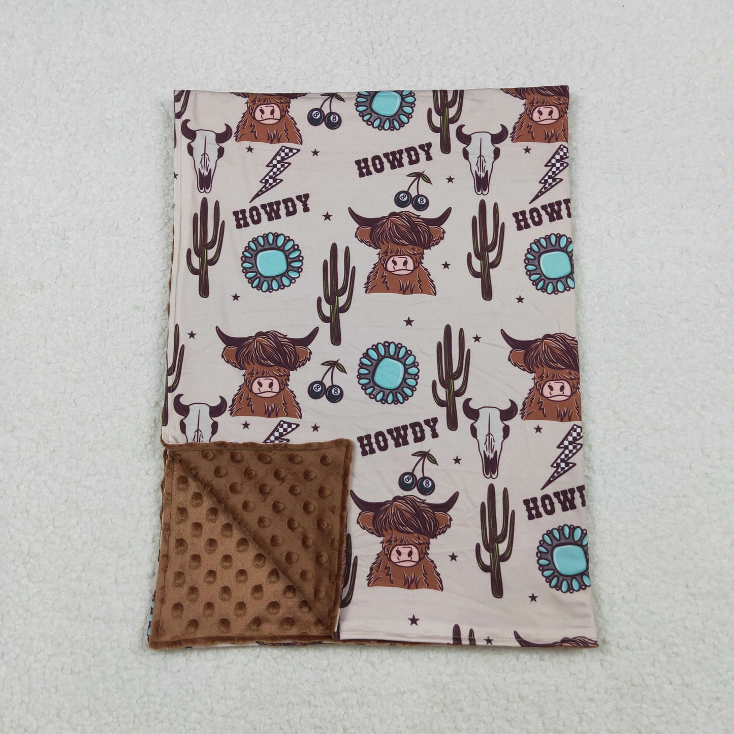 BL0153  Jewel Cactus Alpine Bullhead Brown Baby Blanket D 1021