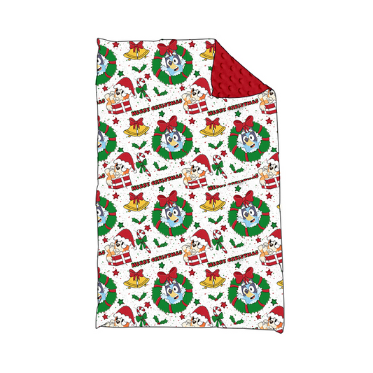 presale BL0159  merry christmas bell red and white baby blanket 2024 8.24