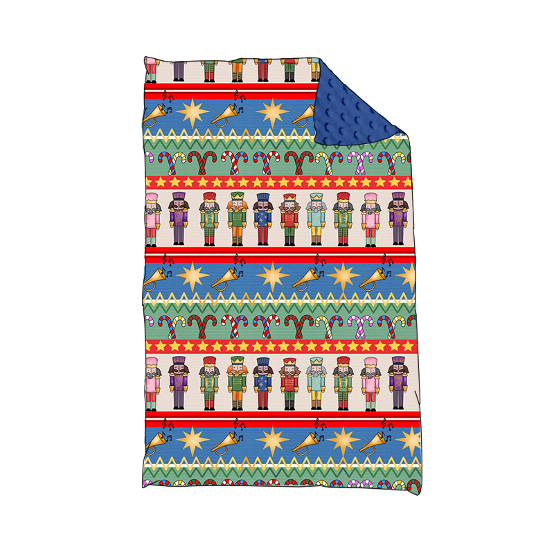 presale BL0160  Christmas Blue Baby Blanket 2024 8.24