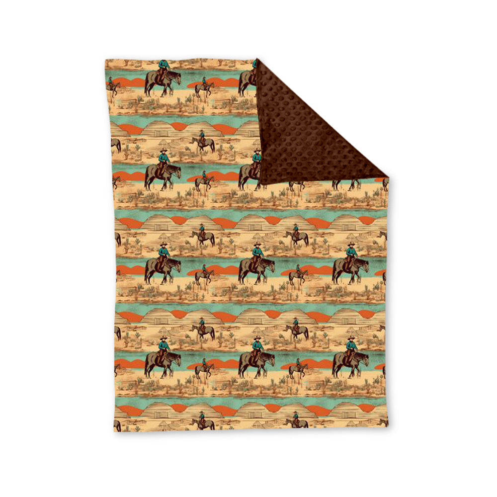 presale BL0167 Horseback Desert Brown Baby Blanket 2024 8.29