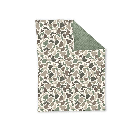 presale  BL0169 Duck Puppy Camo Beige Green Baby Blanket   2024 8.30