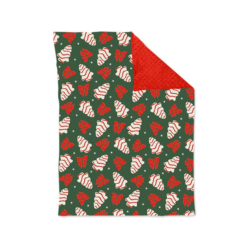 presale  BL0172 Christmas Cookie Bow Pattern Red and Green Baby Blanket   2024 8.30