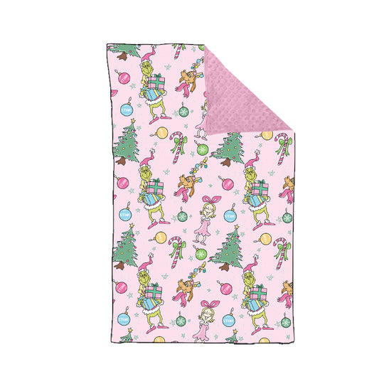 presale BL0181  Christmas Tree Girls Pink Baby Blanket  2024 9.13