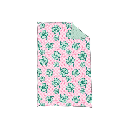 presale BL0184 Pink Plaid Green Baby Blanket  2024 10.14