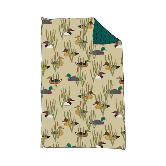 presale BL0187 Duck cattail green baby blanket 2024 10.18