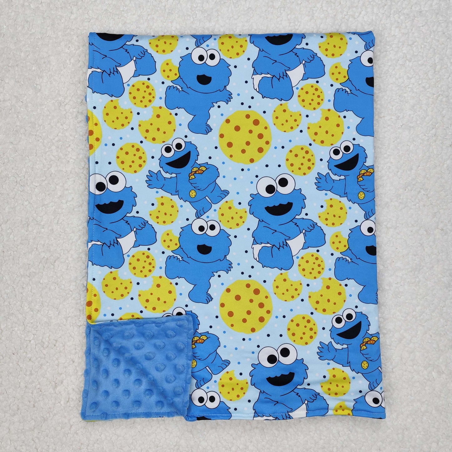 BL0195  Baby Toddler Kids Cartoon Blue Street Cookie Minky Blankets D 3.10