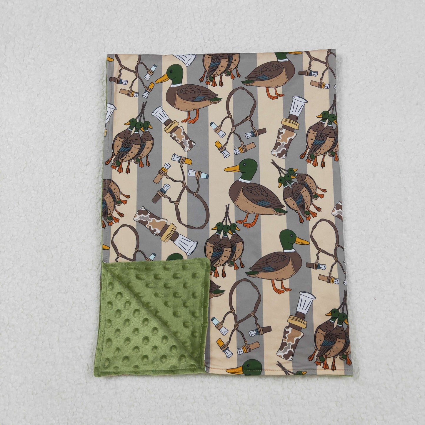 BL0211  Baby Kids Green Ducks Calls Western Blankets  D927