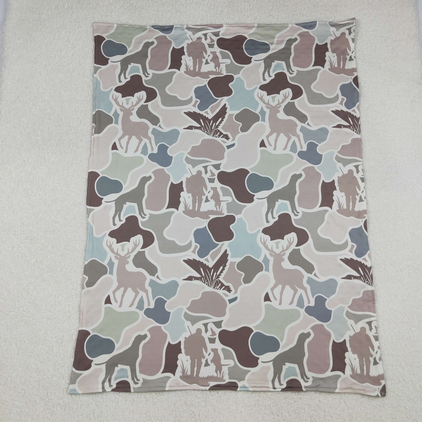 BL0212 Baby Kids Gray Deer Ducks Camo Western Hunting Blankets  D 926