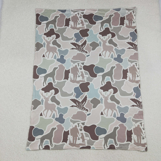 BL0212 Baby Kids Gray Deer Ducks Camo Western Hunting Blankets D 926