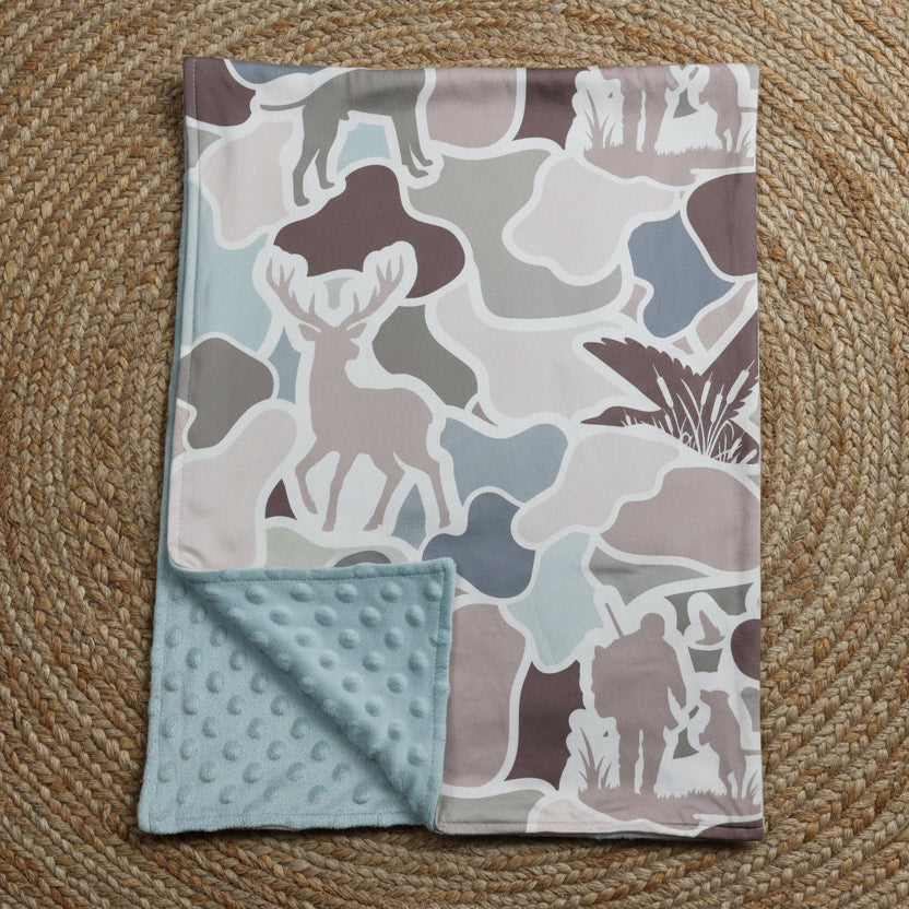 BL0212 Baby Kids Deer Ducks Camo Western Hunting Blankets