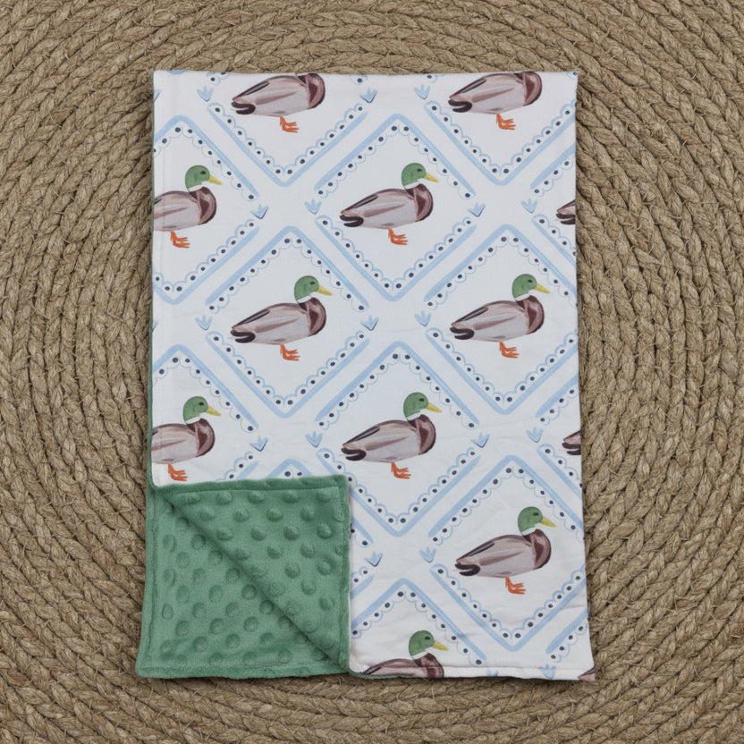 BL0213  Baby Kids Green Ducks Western Blankets