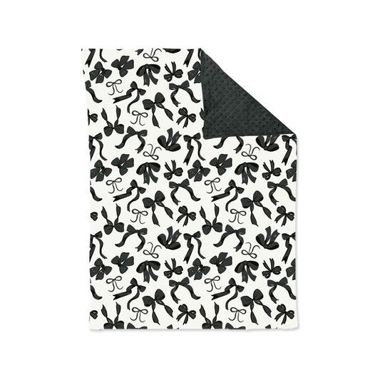 presale BL0217 Baby Kids Black Bows Plaid Fall Blankets D815
