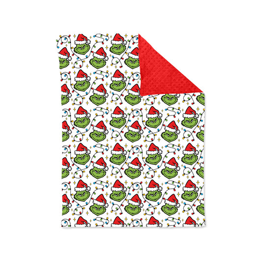 presale BL0222 Baby Kids Christmas Lights Green Face Plaid Blankets D 816