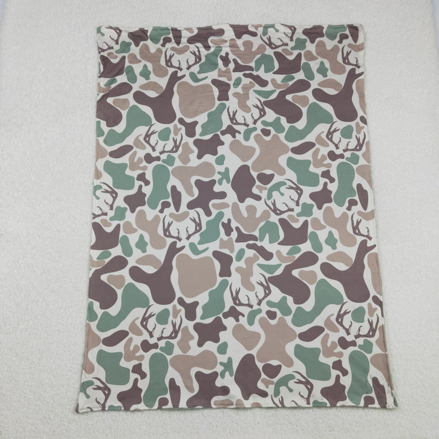 BL0226 Baby Kids Green Khaki Deer Camo Western Blankets  D 1206