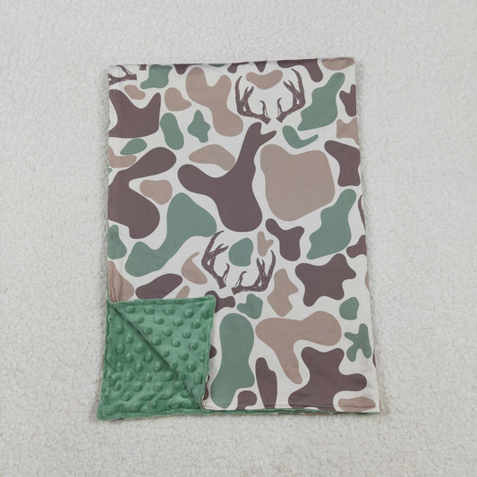 BL0226 Baby Kids Green Khaki Deer Camo Western Blankets  D 1206