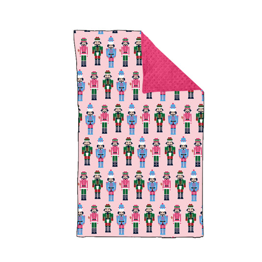 presale BL0227 Baby Kids Pink Soldiers Checked Blankets D 918