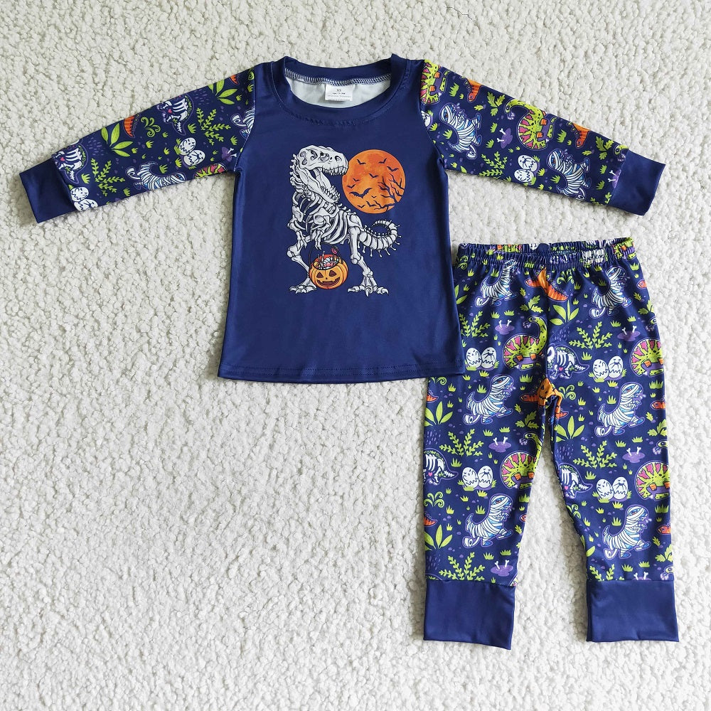 BLP0025 Boys Halloween Dinosaur Long Sleeve and Pants Suit