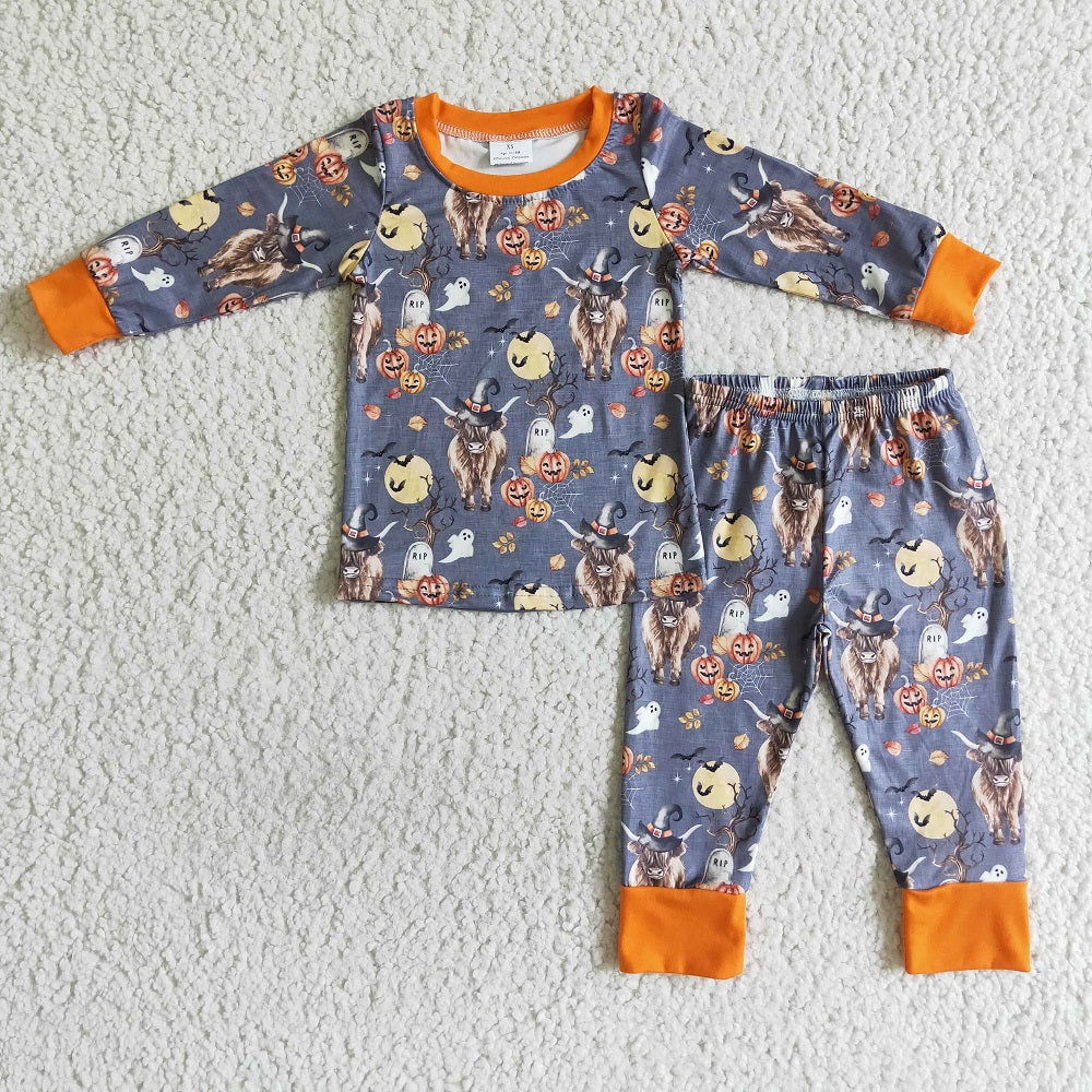 BLP0039 Boys Halloween Alpine Cow Long Sleeve and Pants Set