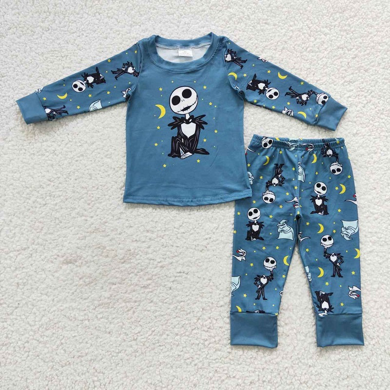 BLP0186 Halloween cartoon dark green long-sleeved trouser suit