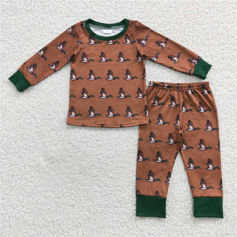 Match Sibling Girls Baby Boys Duck Hunting Season Dresses Rompers Clothes Sets