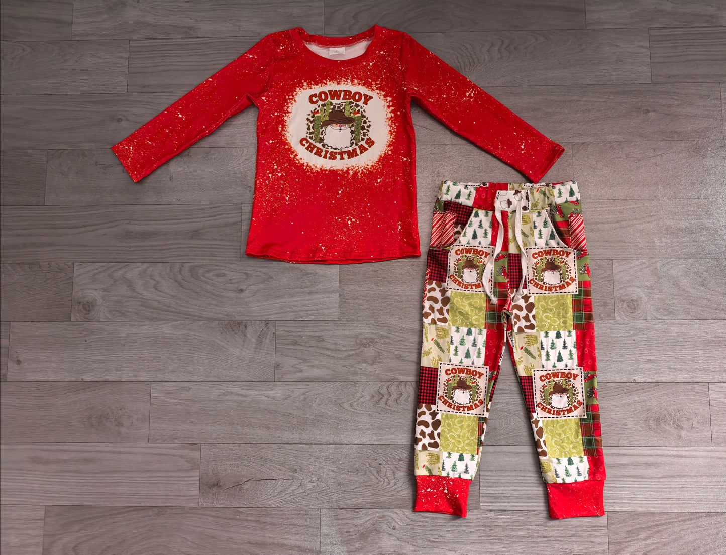 Pre order cowboy christmas shirt joggers boy outfit