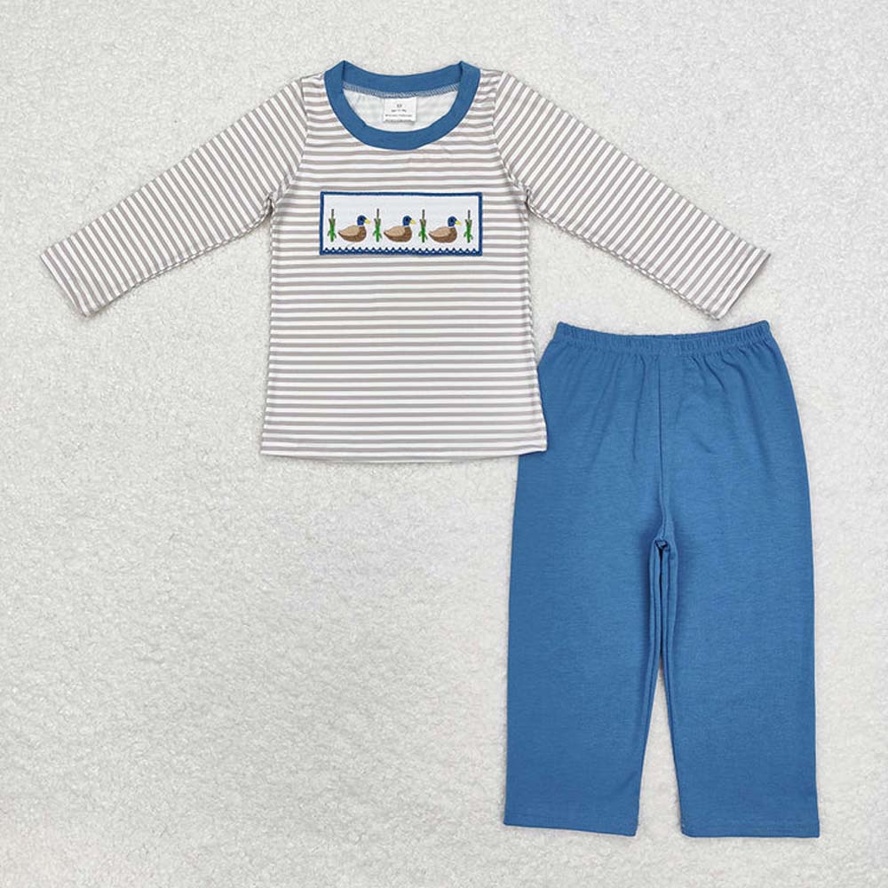 Sibling Hunting Baby Boys Embroidery Southern Tops Pants Clothes Sets D 6.28