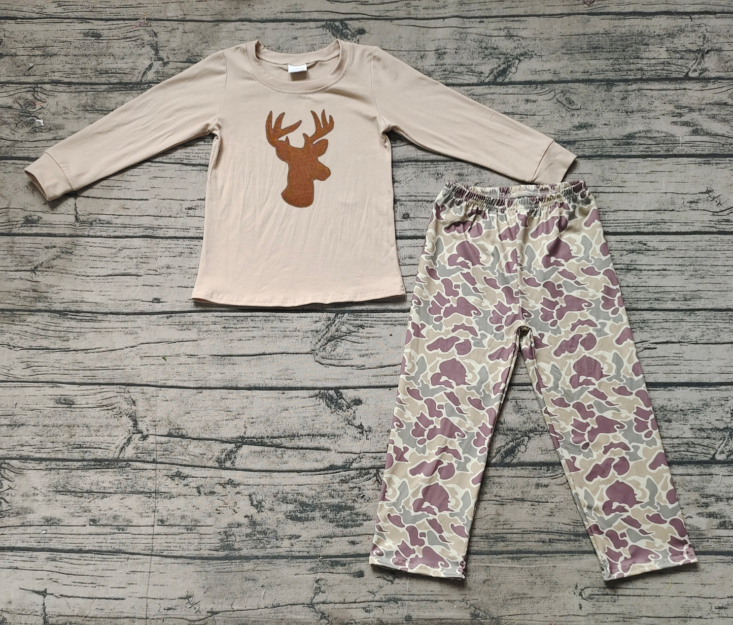 BLP0530 Deer head long sleeve camouflage trousers suit