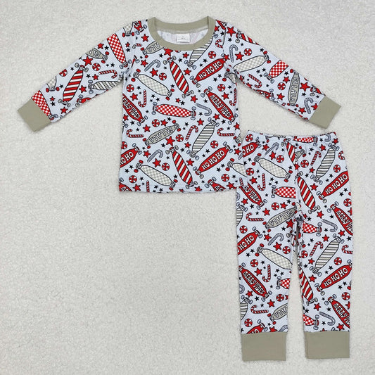 BLP0675 Skateboard Star Cane Long Sleeve Long Pants Pajama Set