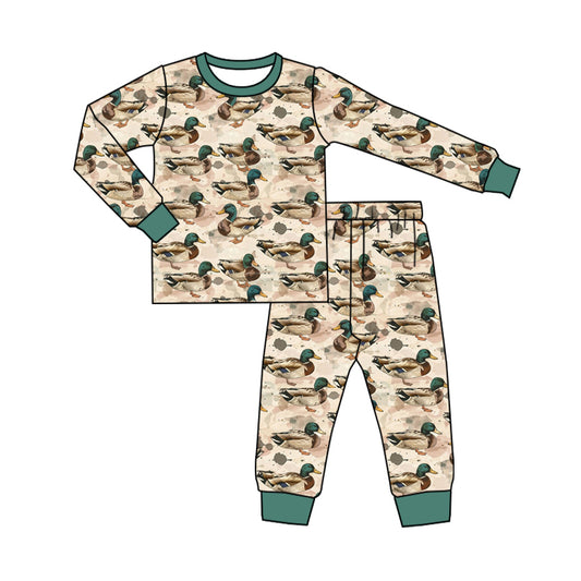 presale BLP0683 Duck beige green long-sleeved trousers pajama set