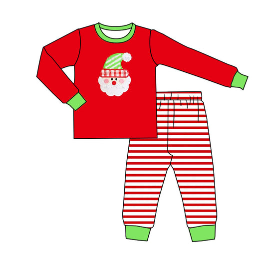 presale BLP0690 Santa Claus Red Long Sleeve Striped Pants Suit