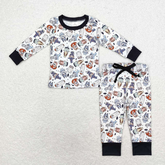 BLP0720 Halloween Bat Long Sleeve Long Pants Pajama Set