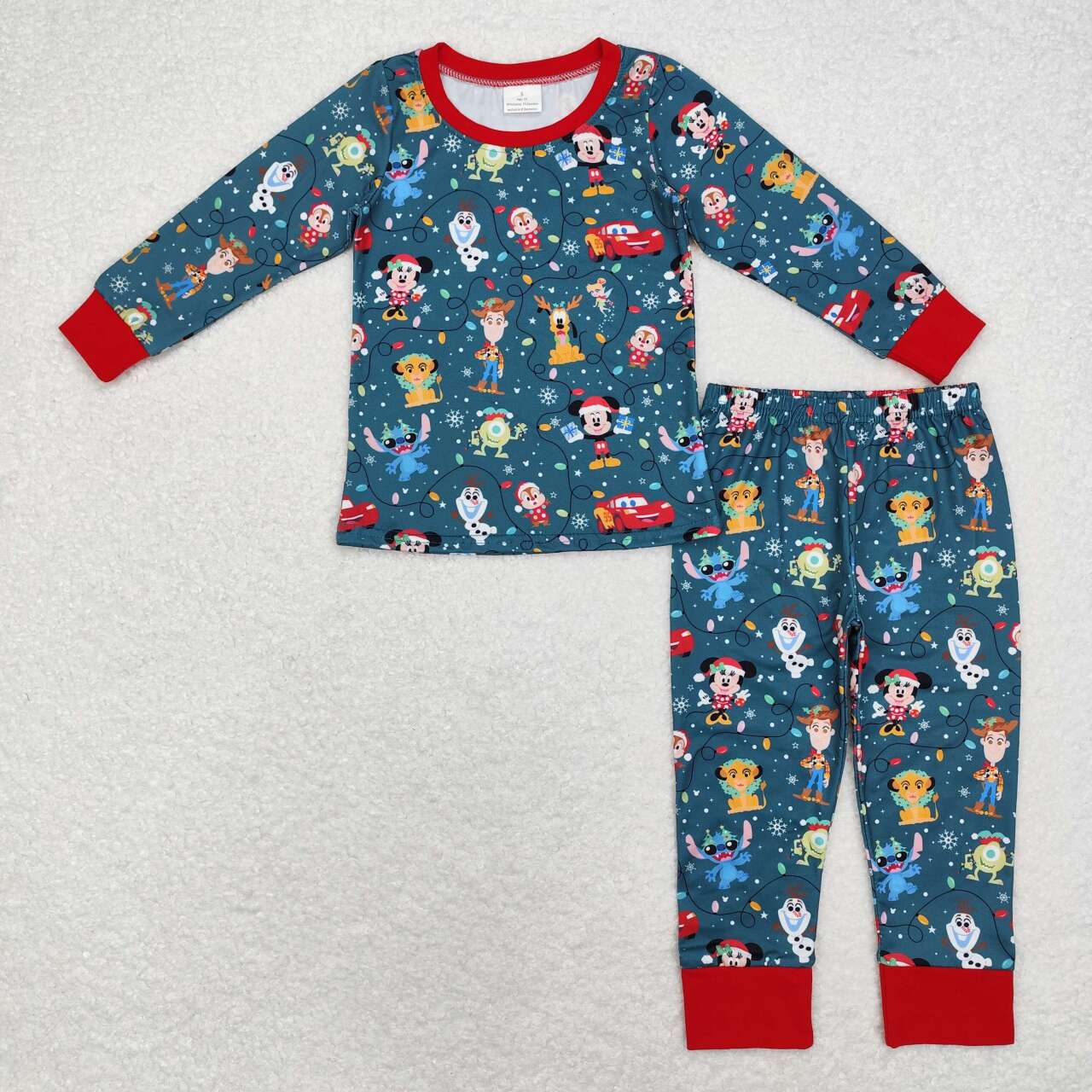 BLP0747 Christmas cartoon snowman long sleeve long pants pajamas set